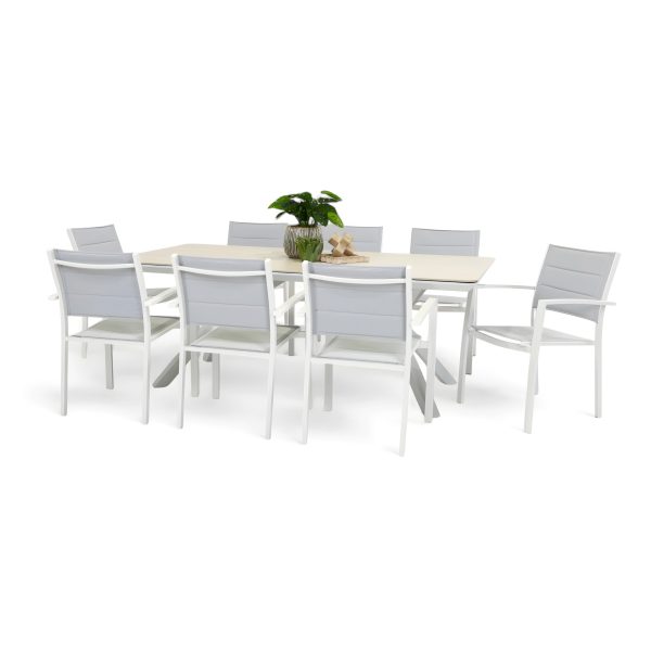 8 Whitby Chairs & Argos 2m Table White