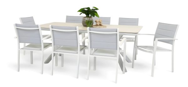 8 Whitby Chairs & Argos 2m Table White