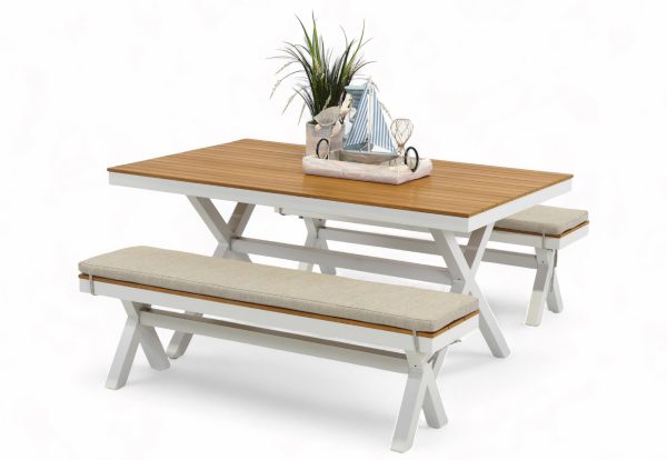 Coast 1.5m Bench Set White