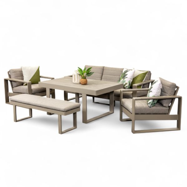 Allure Dining Sofa Set Taupe