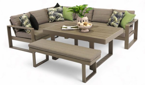 Allure Modular Dining Set & Bench (Taupe)
