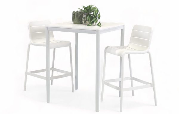 2 Stecca Stools & Aria Bar Table White