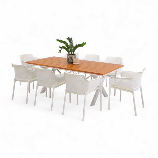 8 Paris Chairs & 2m Tribeca Table White