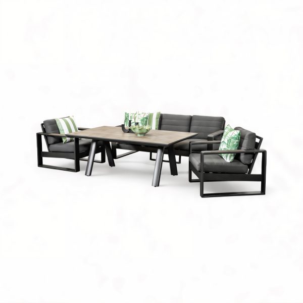 Allure Sofa Dining Deluxe Set (Black)