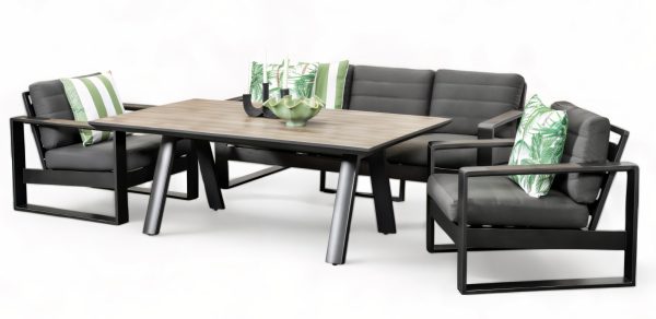 Allure Sofa Dining Deluxe Set (Black)