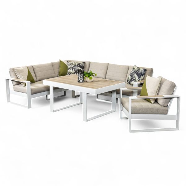 Allure Modular Dining Set & Single Sofa (White)