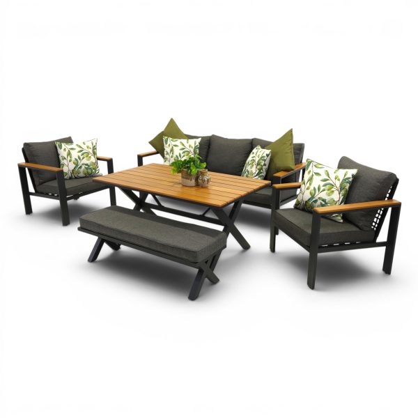 Cabana Dining Sofa Set Black