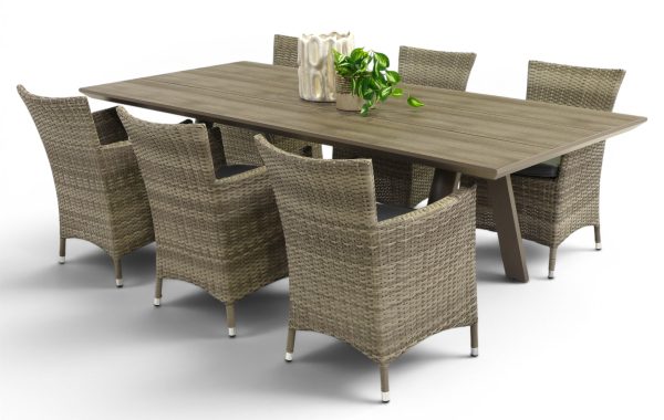 6 Antibes Chairs & 2.3m Allure Table Taupe