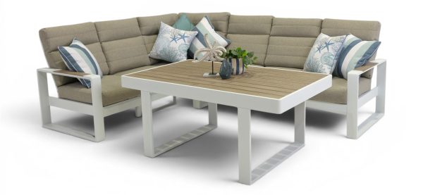 Allure High Back Modular Dining Set White