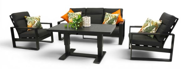 Allure High Back Sofa Small Pop-Up Set Black