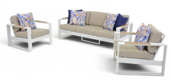 Allure Sofa Set White (No Table)