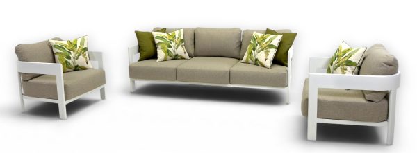 Bayside Sofa Set White (No Table)