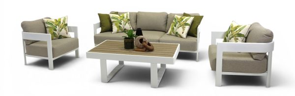Bayside Sofa Coffee Set White