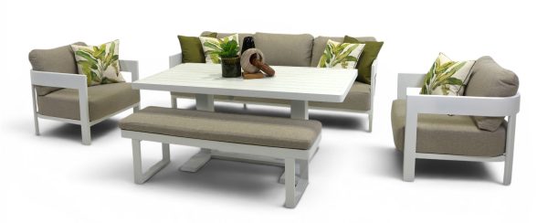 Bayside Sofa Large Pop-Up Set & Bench White