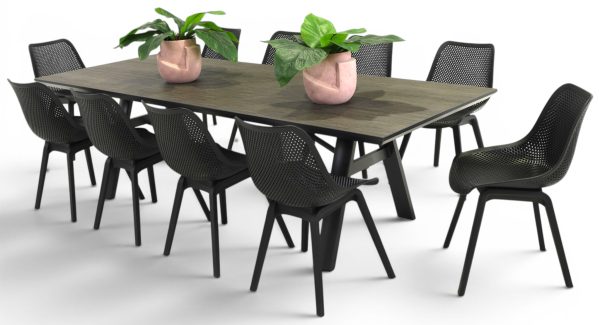 10 Bronte Chairs & 2.6m Allure Table Black