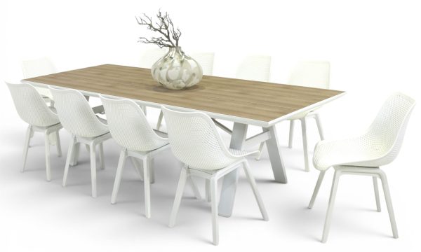 10 Bronte Chairs & 2.6m Allure Table White