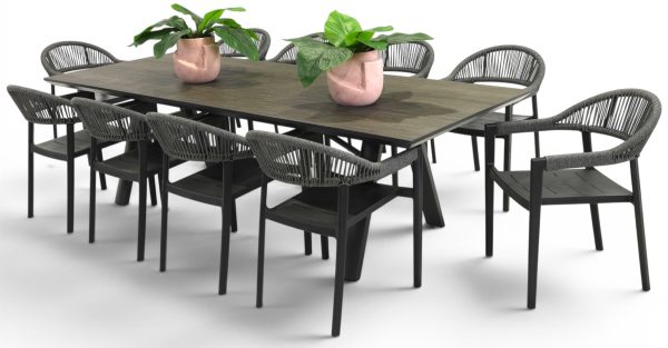 10 Canna Chairs & 2.6m Allure Table Black