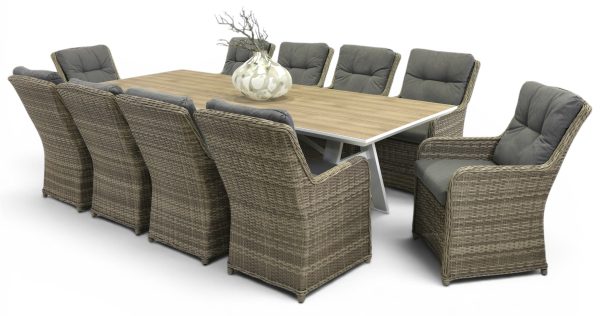 10 Cannes Chairs & 2.6m Allure Table White