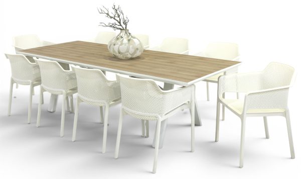 10 Paris Chairs & 2.6m Allure Table White