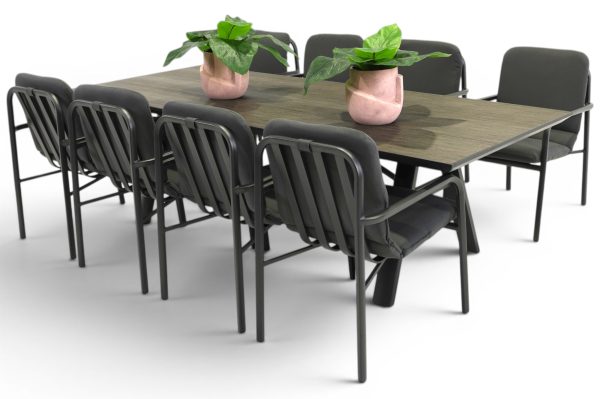 8 Arosa Chairs & 2.6m Allure Table Black