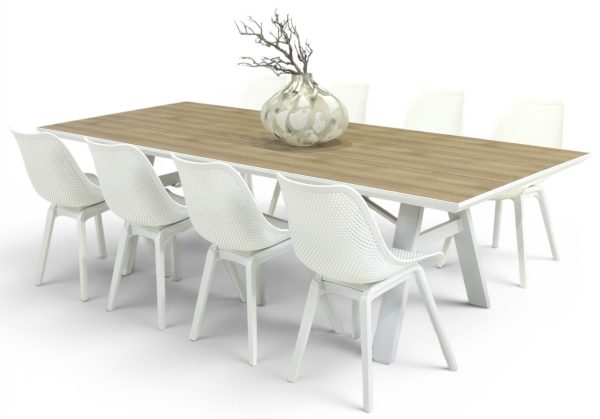 8 Bronte Chairs & 2.6m Allure Table White