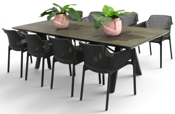 8 Paris Chairs & 2.6m Allure Table Black