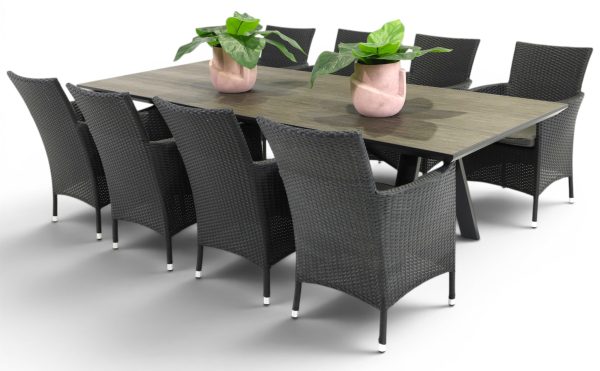 8 Portman Chairs & 2.6m Allure Table Black