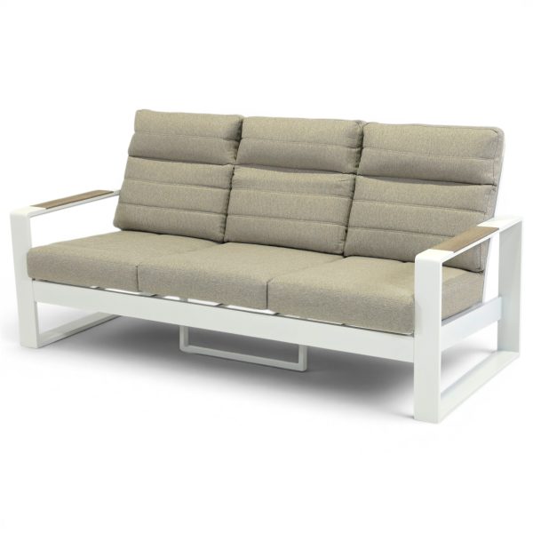 Allure High Back Triple Sofa White
