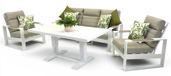Allure High Back Sofa Large Pop-Up Set White