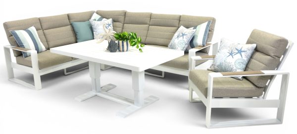 Allure High Back Modular Large Pop-Up Set & Single Sofa White