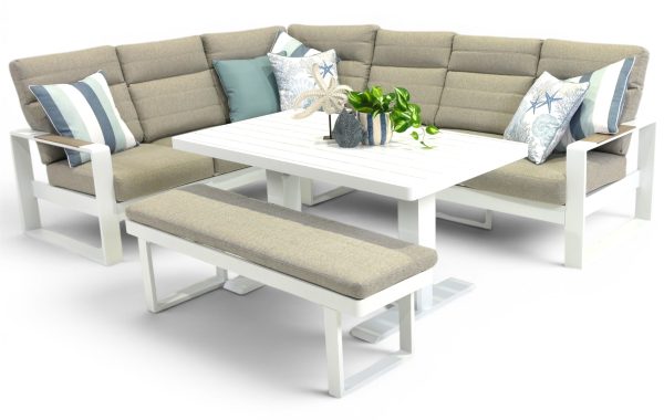 Allure High Back Modular Small Pop-Up Set & Bench White