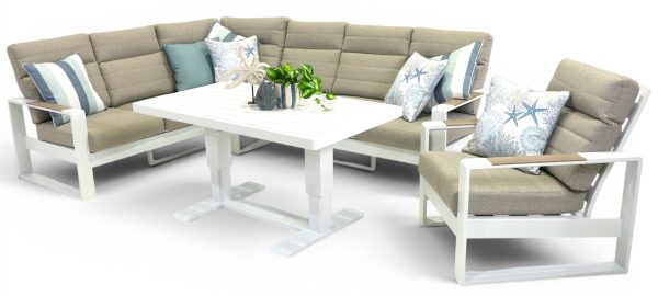 Allure High Back Modular Small Pop-Up Set & Single Sofa White