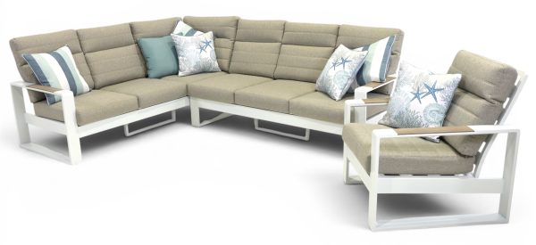 Allure High Back Modular Set & Single Sofa White (No Table)