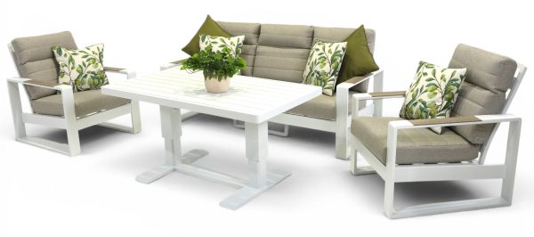 Allure High Back Sofa Small Pop-Up Set White