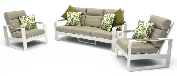 Allure High Back Sofa Set White (No Table)