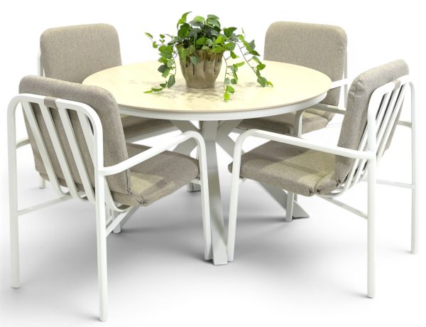 4 Arosa Chairs & Argos 1.2m Table White
