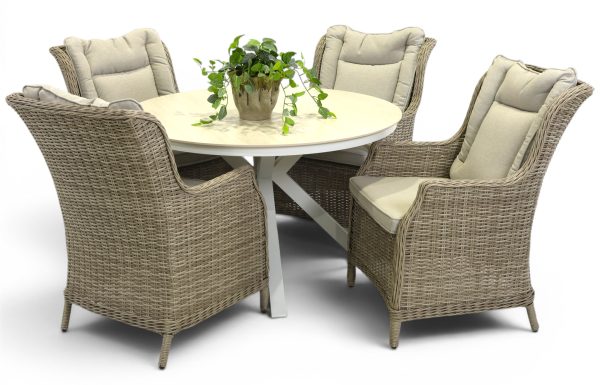 4 Bianco Chairs & Argos 1.2m Table White