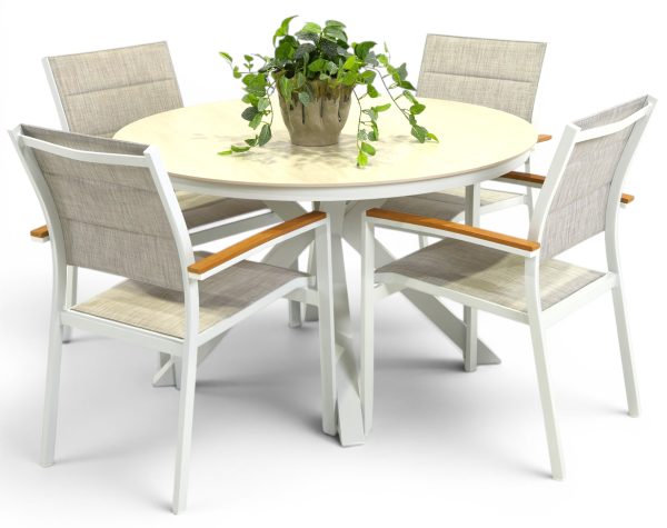 4 Coast Chairs & Argos 1.2m Table White