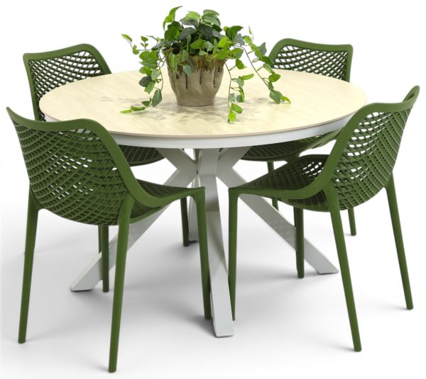 4 Isla Grass Chairs & Argos 1.2m Table White