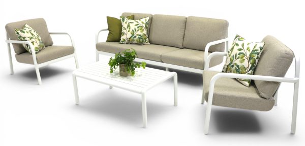 Arosa Sofa Coffee Set White