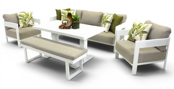 Bayside Sofa Small Pop-Up Set & Bench White
