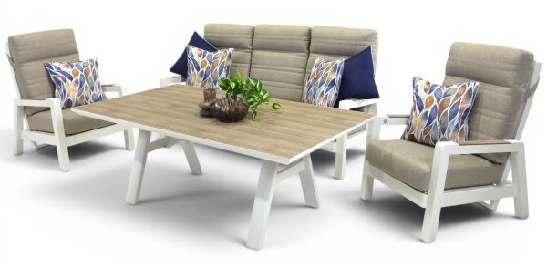 Regent Sofa Dining Deluxe Set White