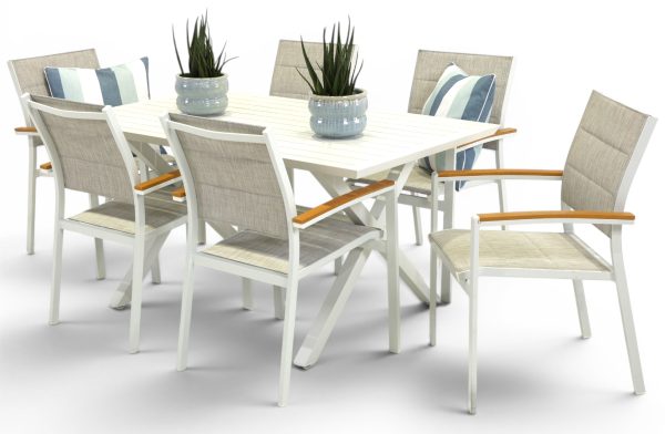 6 Coast Chairs & 1.5m Samui Table White